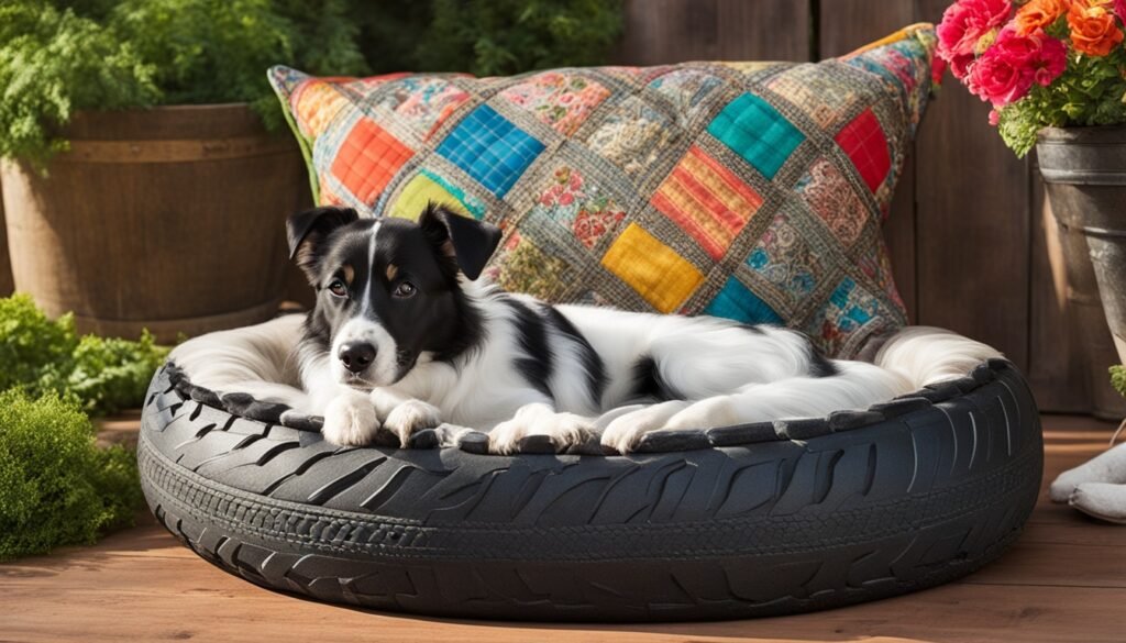 repurposed tire dog bed