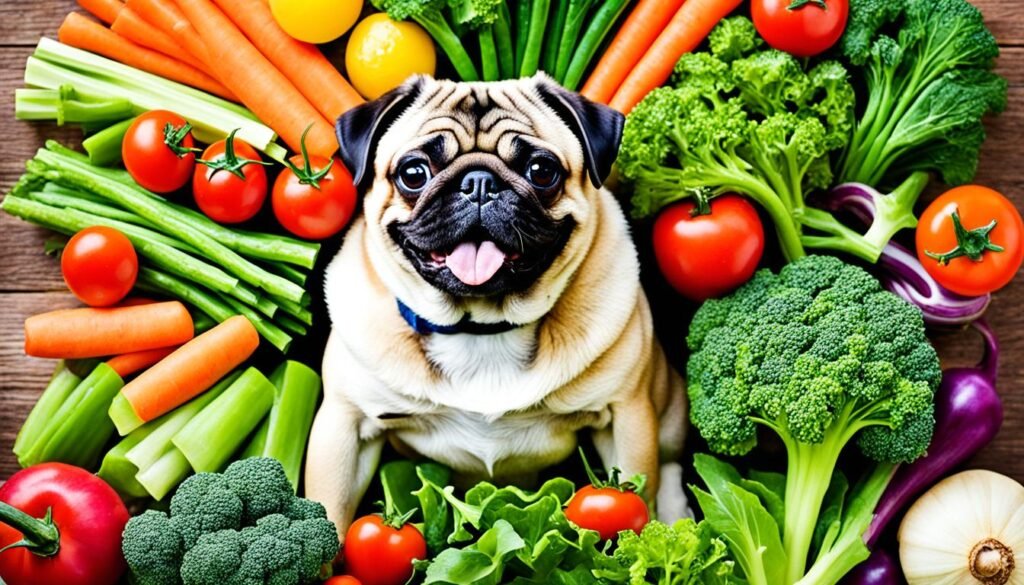 fresh vegetables for pugs