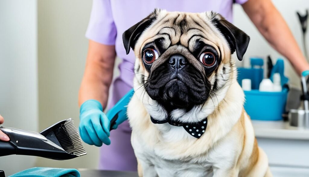 Pug grooming anxiety