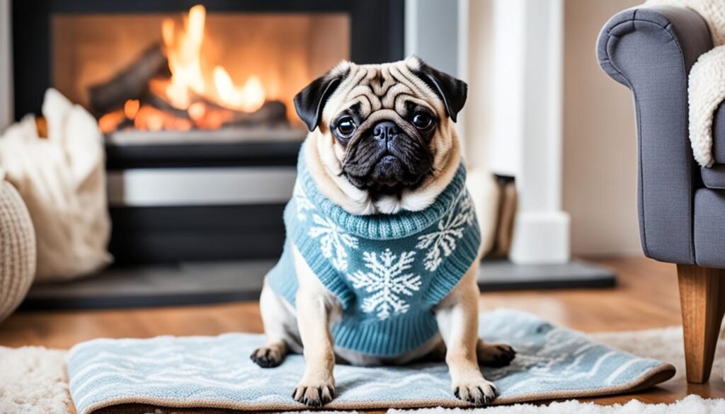 Pug winter grooming