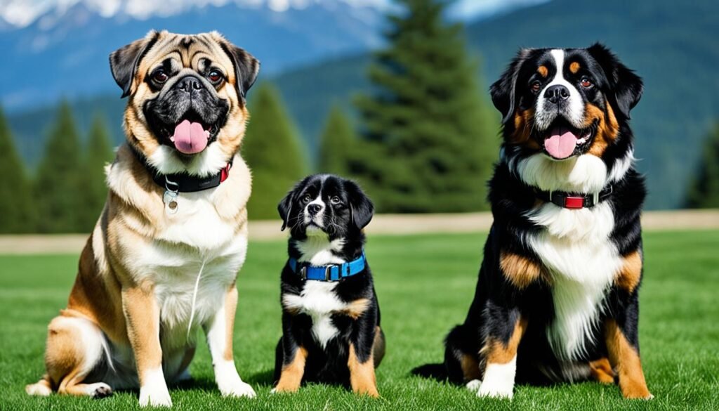 training Pug and Bernese Mountain Dog