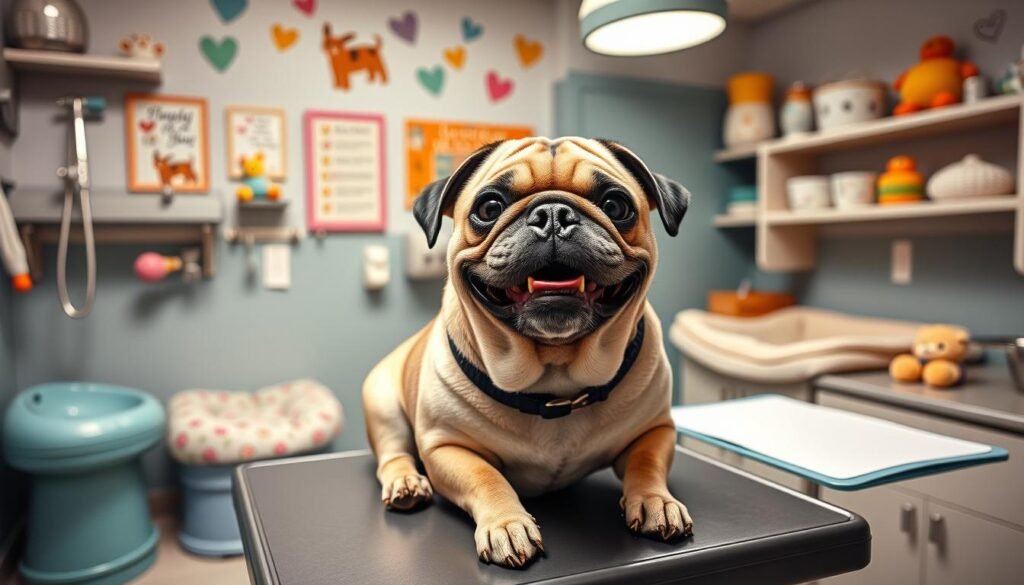 Pug at Vet