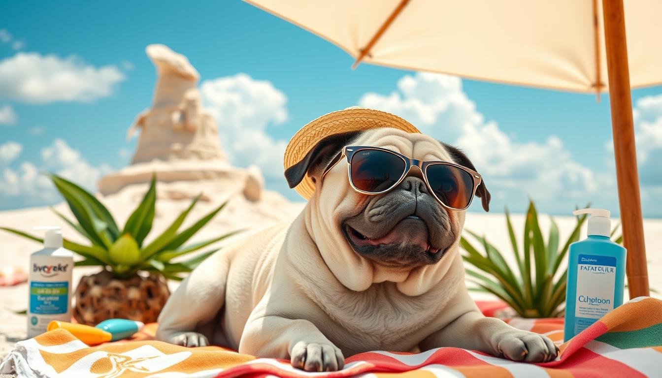 How to avoid sunburn on light-skinned Pugs