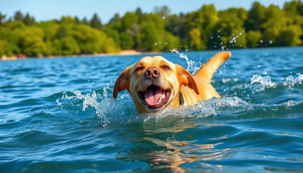 Labrador swimming