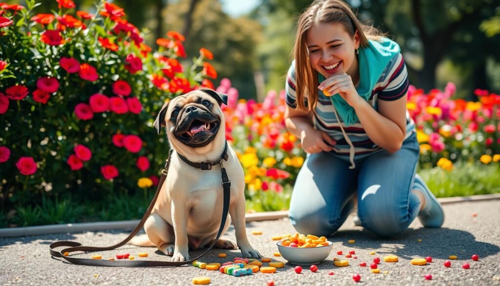 Positive reinforcement training for Pugs