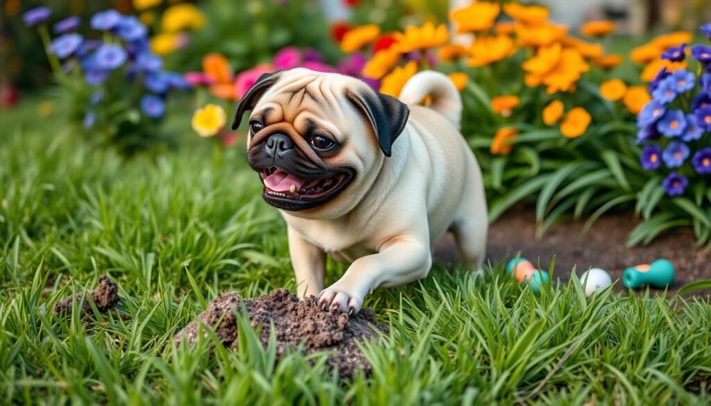 Pug digging