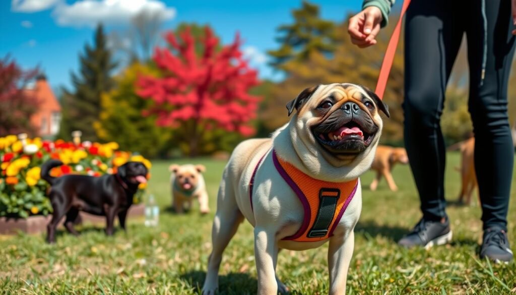 Pug leash training routine