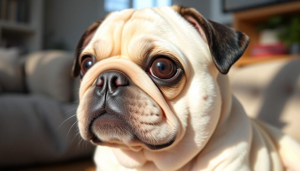 Pug with clean face