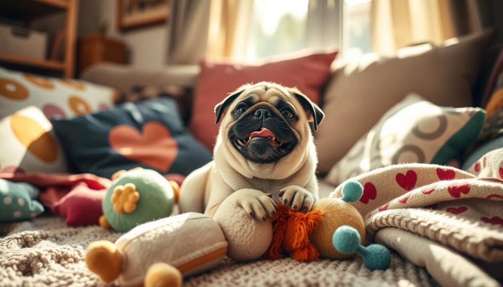 gentle pug playtime