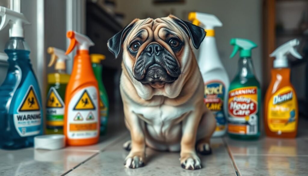 signs of cleaning product toxicity in Pugs