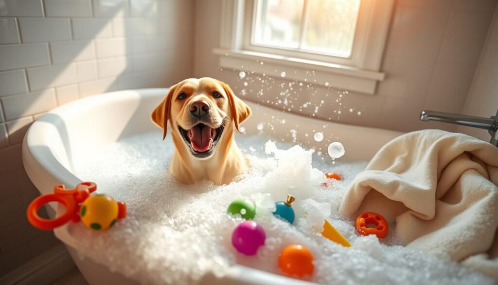 Labrador bathing