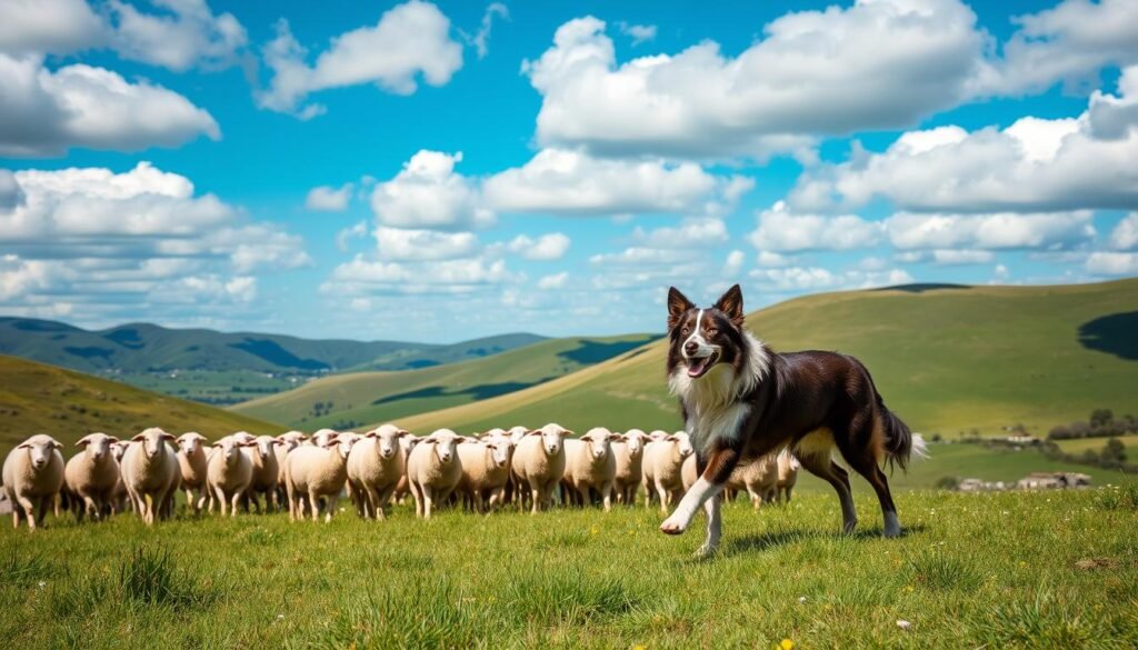 Border Collie herding sheep