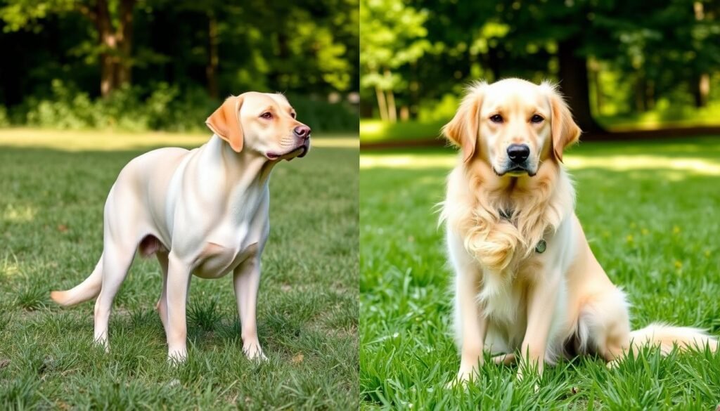 Labrador Retrievers vs Golden Retrievers size comparison